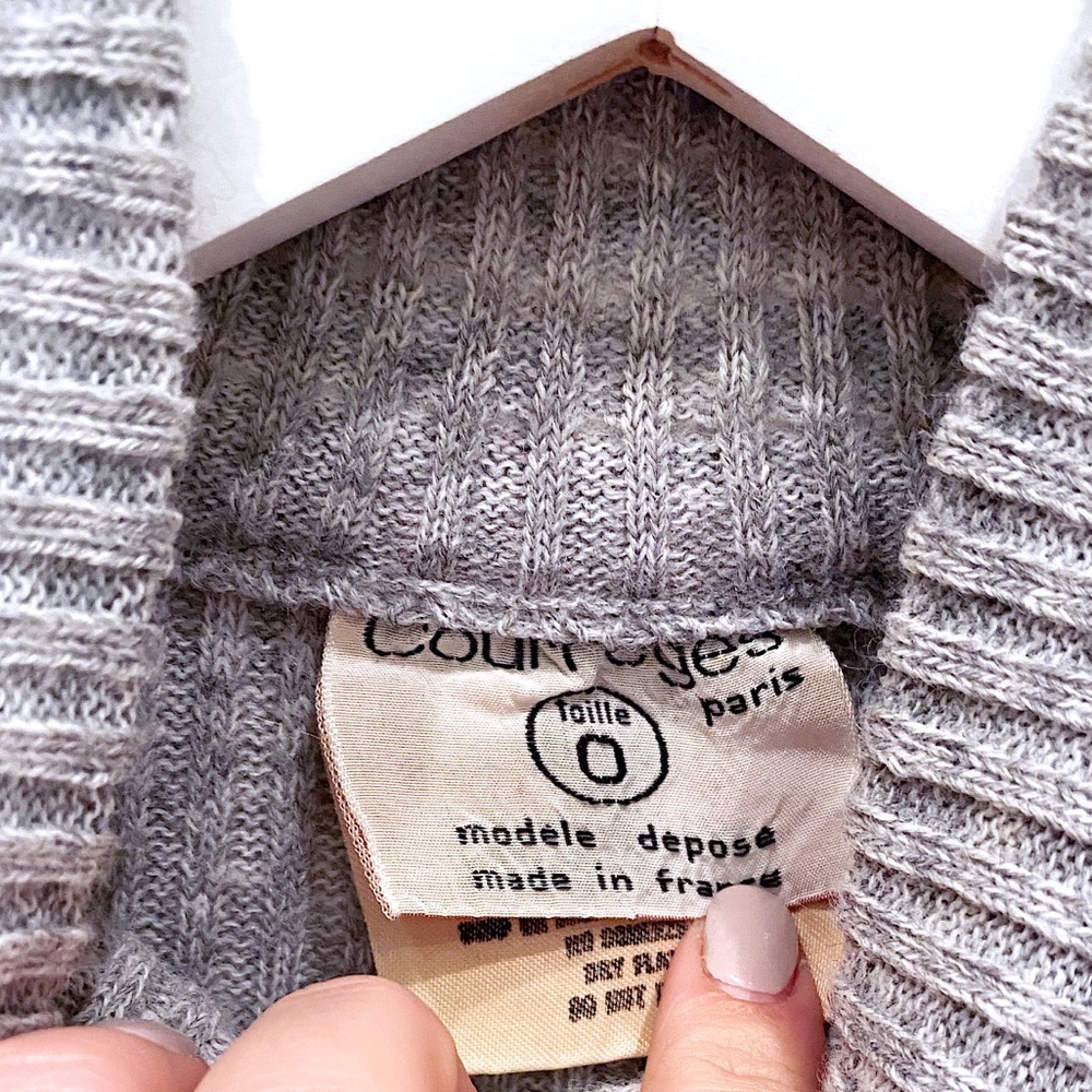 Courreges Grey Ribbed Turtleneck - S - Picture 6 of 7
